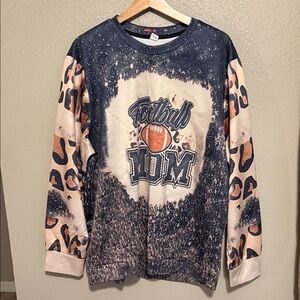 Football Mom Leopard Print Pullover Sweatshirt